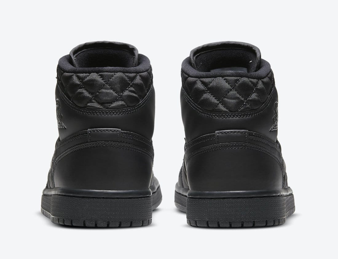 Pánské černé tenisky Air Jordan 1 Mid SE Black Quilted Black/Black-White DB6078-001 kožené a vysoké kotníkové boty a obuv Nike