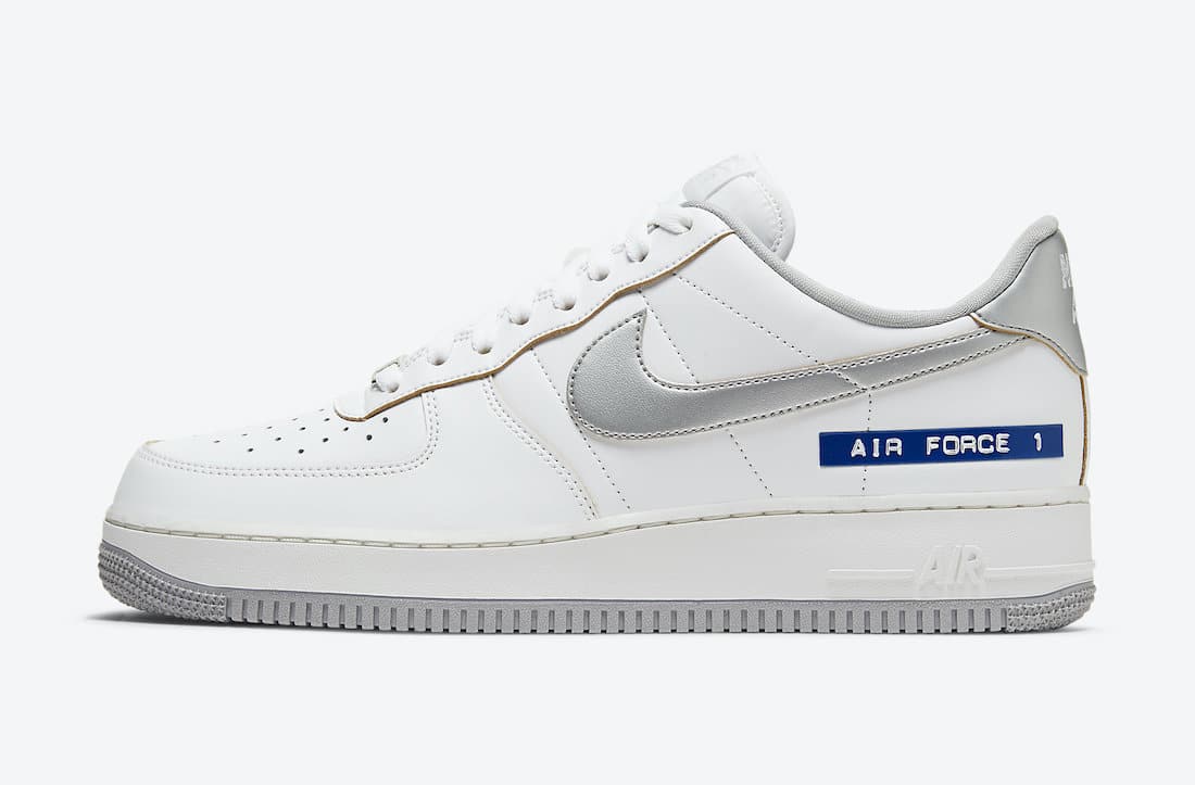 Pánské bílé tenisky Nike Air Force 1 Low White leather White/Metallic Silver DC5209-100 kožené nízké boty a obuv Nike AF1