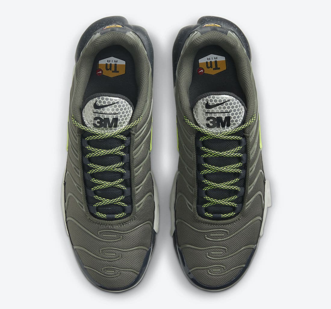 Pánské zelené tenisky a boty 3M x Nike Air Max Plus Twilight Marsh/Anthracite-Summit White-Volt DB4609-300 nízké sportovní botasky a obuv Nike