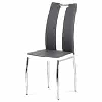 Kovová jídelní židle BARBORA šedo - bílá chrom