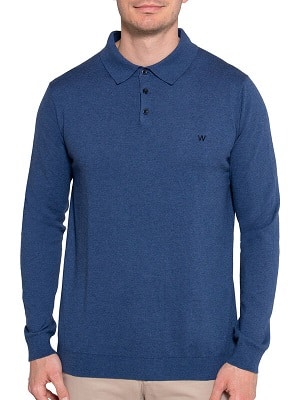 Pánská modrá polokošile Wrangler Polo Shirt mottled blue WR-1371