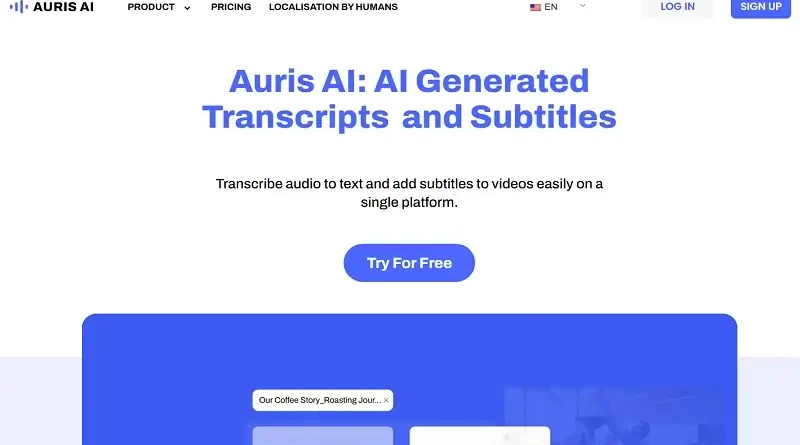 Auris AI: Přepis zvuku do textu a generování titulků