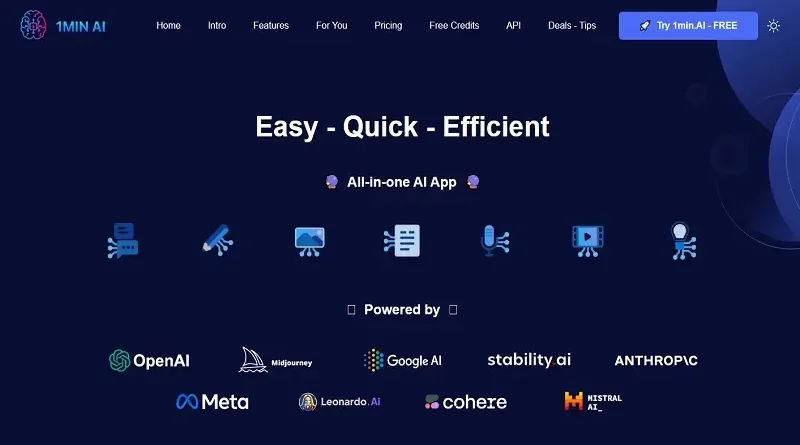 1min.AI: Všechny nástroje pro tvorbu obsahu v jednom